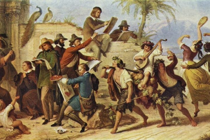 “An Artists’ Festival” by Wilhelm von Kaulbach. Oil on canvas. 1850.
