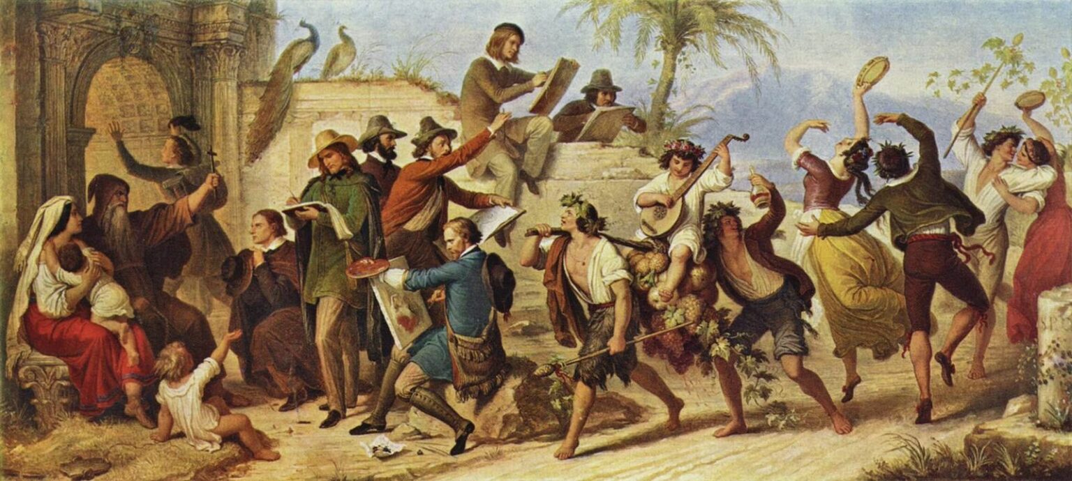 “An Artists’ Festival” by Wilhelm von Kaulbach. Oil on canvas. 1850.