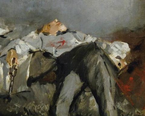 Detail of The Suicide (c1877), by Edouard Manet.